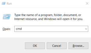 A screenshot displaying how to open ports from the Run command dialog box on a Windows.