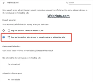 Navigate to ads entry