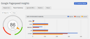 Page analysis - render blocking report