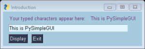 PySimpleGUI introduction