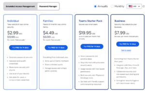 1Password Personal and Family Pricing