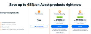 Image showing the price of Avast Business