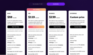 Image showing annual subscription plans of SurferSEO