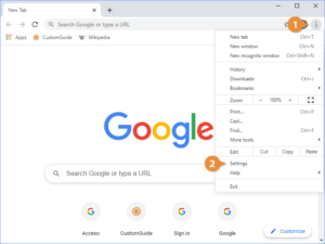 Navigate to Settings in Chrome
